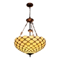 BRILAGI - Witrażowy żyrandol Tiffany na łańcuchu IVORY SMOOTH 3xE27/60W/230V śr. 50 cm