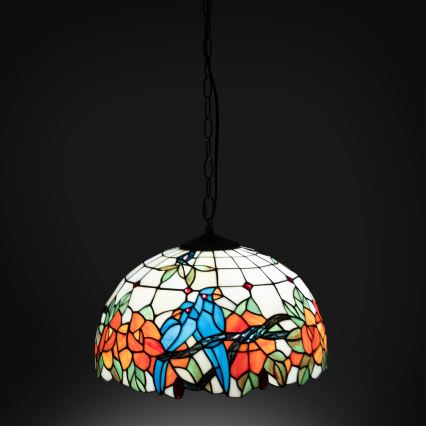 Brilagi - Witrażowy żyrandol Tiffany na łańcuchu JUNGLE 1xE27/60W/230V śr. 40 cm
