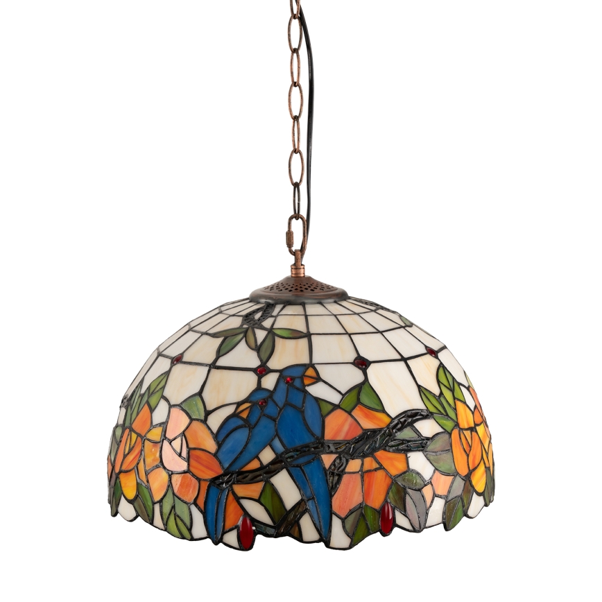 Brilagi - Witrażowy żyrandol Tiffany na łańcuchu JUNGLE 1xE27/60W/230V śr. 40 cm