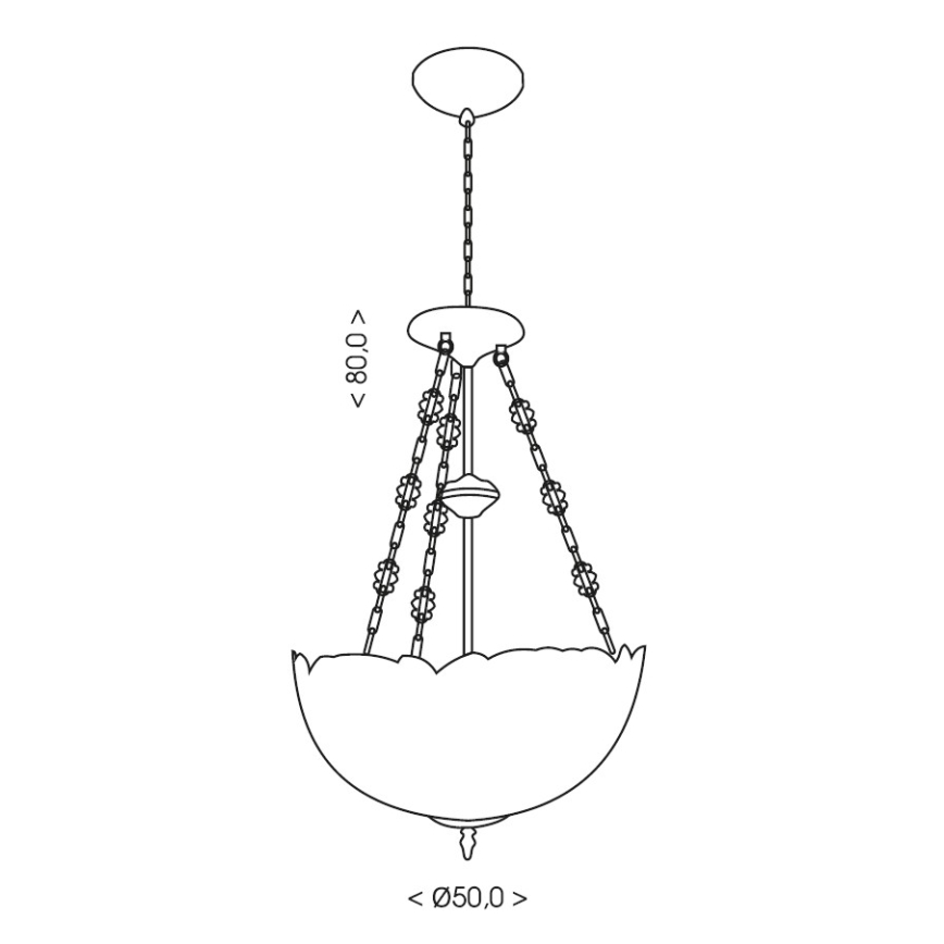 Brilagi - Witrażowy żyrandol Tiffany na łańcuchu SIENNA 3xE27/60W/230V śr. 50 cm