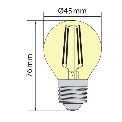 Brilagi - Żarówka LED FILAMENT CLASIC ONE P45 E27/6,5W/230V 3000K