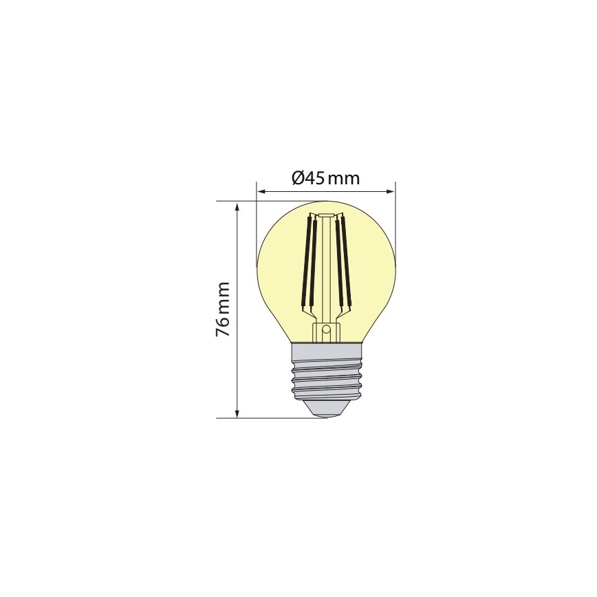 Brilagi - Żarówka LED FILAMENT CLASIC ONE P45 E27/6,5W/230V 3000K