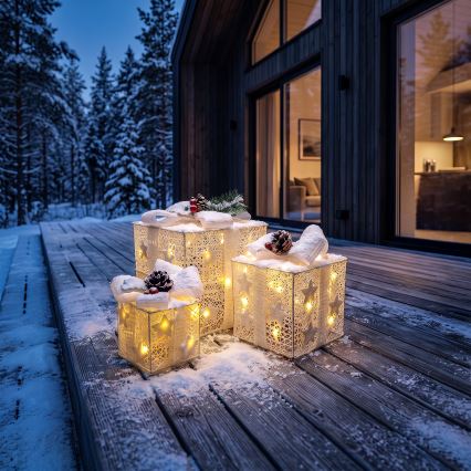 BRILAGI - ZESTAW 3x LED Zewnętrzne dekoracje świąteczne LED/230V IP44 prezenty