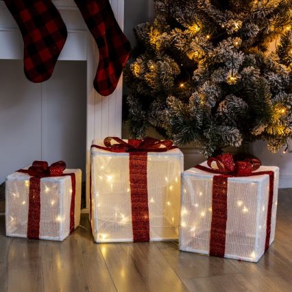 Brilagi - ZESTAW 3x LED zewnętrznych dekoracji bożonarodzeniowych LED/2,6W/3xAA IP44 prezenty