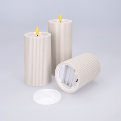 BRILAGI - ZESTAW 3x świeca LED LED/3xAAA kremowa