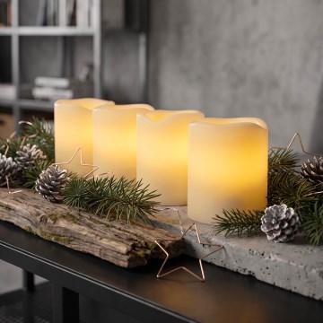 BRILAGI - ZESTAW 4x świeczek LED LED/1xCR2032 kremowe + timer