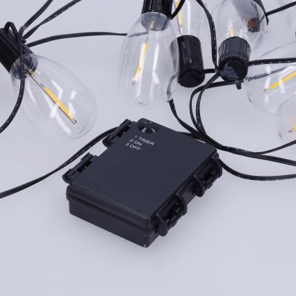 Brilagi - Zewnętrzna girlanda LED 10xLED/3xAA 3,2m IP44 ciepła biała