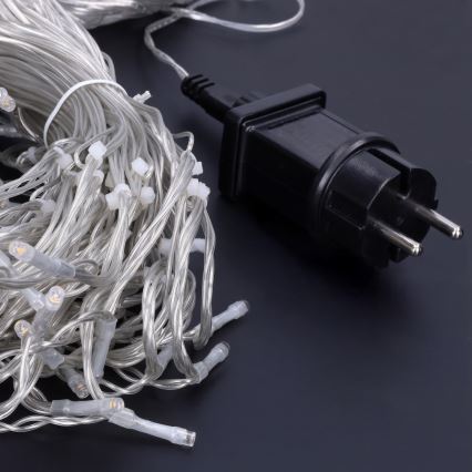 Brilagi - zewnętrzna kurtyna świetlna LED, 360 diod/8 funkcji, 14 m, IP44, ciepła biała, sople