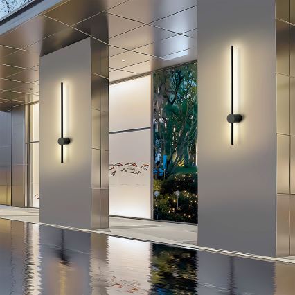 Brilagi - Zewnętrzna oprawa ścienna LED AURA LED/12W/230V 4000K IP54 65 cm czarna CRI 90