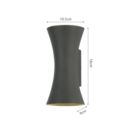 Brilagi - Zewnętrzna lampa ścienna LED BICON LED/10W/230V antracyt IP44