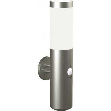 Brilagi - Zewnętrzna lampa ścienna z czujnikiem ELIA 1xE27/20W/230V IP44 matowy chrom