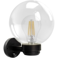 Brilagi - Zewnętrzna lampa ścienna z czujnikiem ruchu HARBOR 1xE27/40W/230V IP33 czarna/przezroczysta
