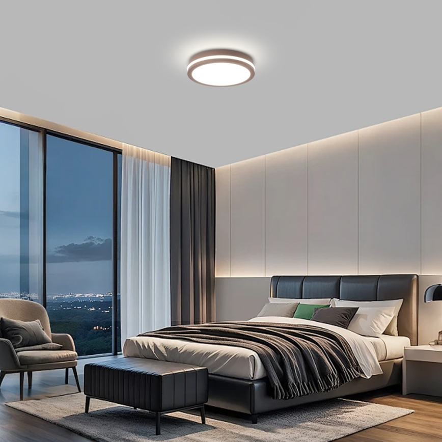 Brilagi - Zewnętrzna lampa sufitowa BENE LED/24W/230V śr. 26 cm brązowa IP54