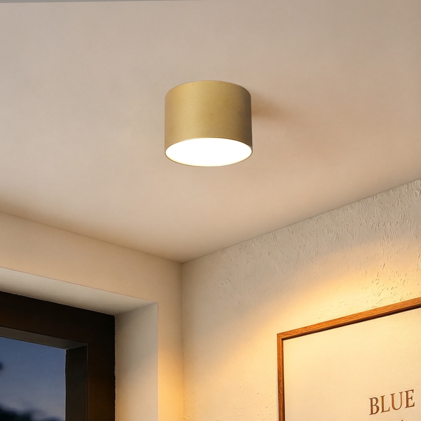 BRILAGI - Zewnętrzna lampa sufitowa FORIS LED/9W/230V śr. 9 cm złota IP44