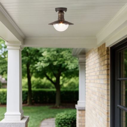 Brilagi - Zewnętrzna lampa sufitowa MOLDE 1xE27/60W IP44 brązowa/patina