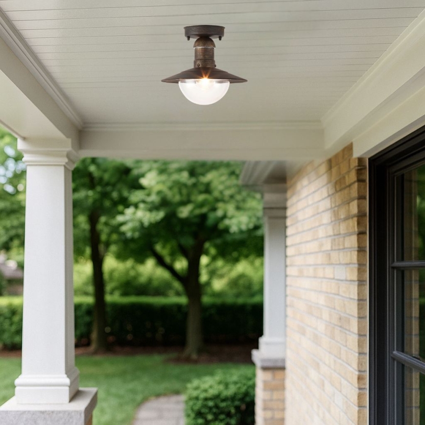 Brilagi - Zewnętrzna lampa sufitowa MOLDE 1xE27/60W IP44 brązowa/patina