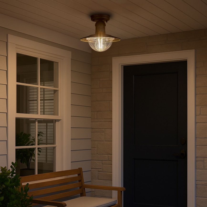 Brilagi - Zewnętrzna lampa sufitowa MOLDE 1xE27/60W IP44 brązowa/patina