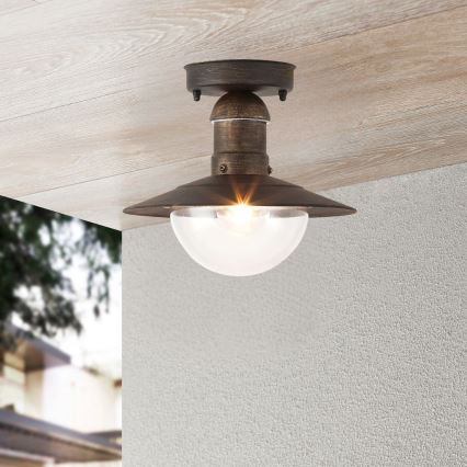 Brilagi - Zewnętrzna lampa sufitowa MOLDE 1xE27/60W IP44 brązowa/patina
