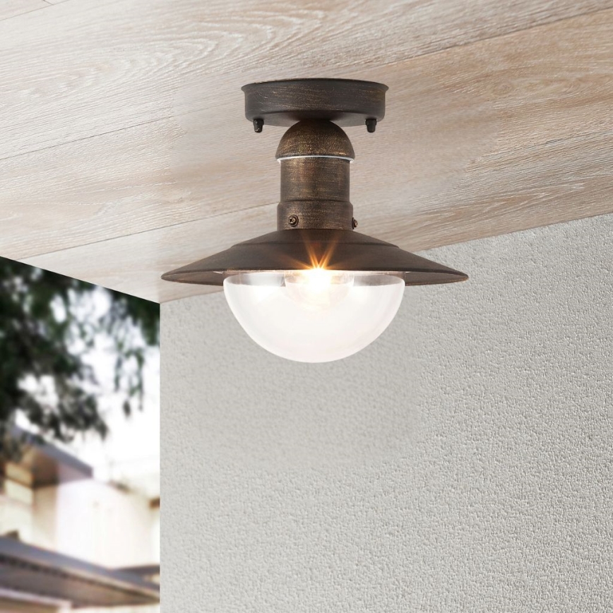 Brilagi - Zewnętrzna lampa sufitowa MOLDE 1xE27/60W IP44 brązowa/patina