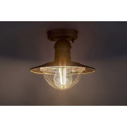 Brilagi - Zewnętrzna lampa sufitowa MOLDE 1xE27/60W IP44 brązowa/patina
