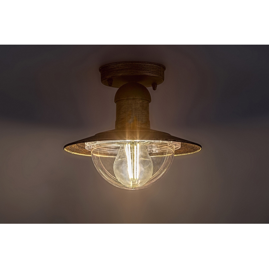 Brilagi - Zewnętrzna lampa sufitowa MOLDE 1xE27/60W IP44 brązowa/patina