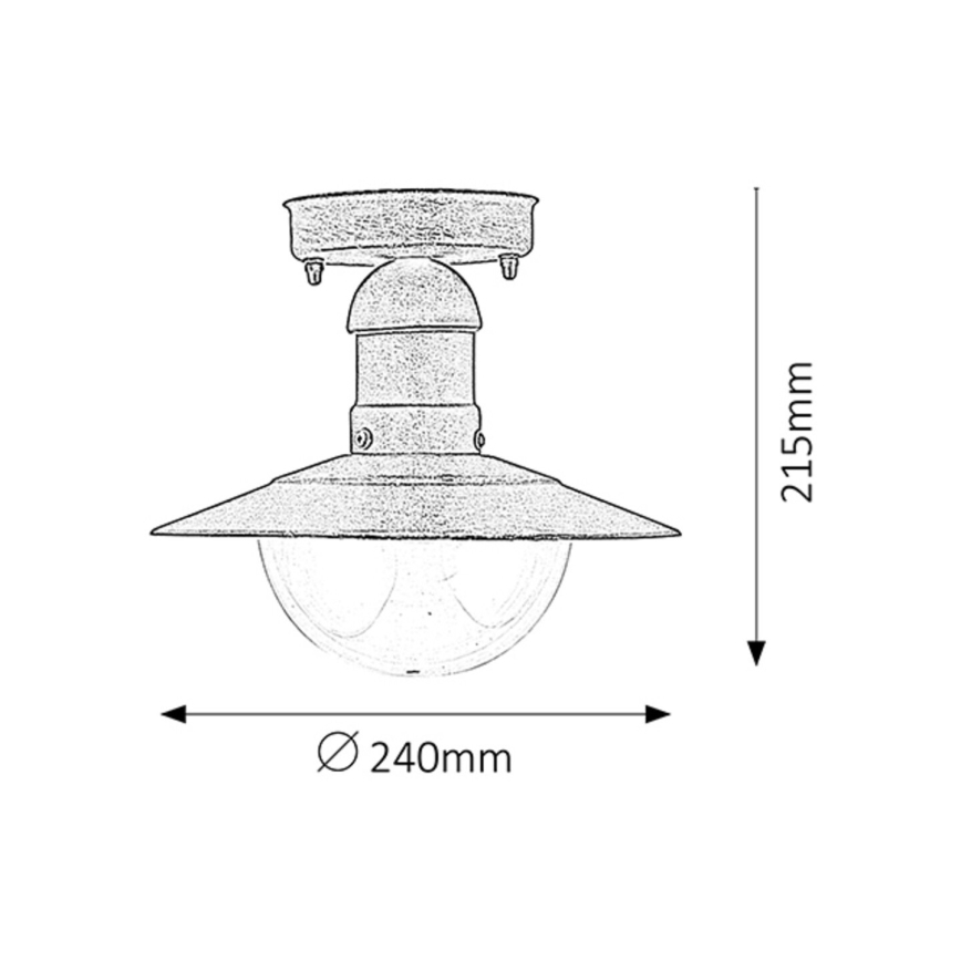Brilagi - Zewnętrzna lampa sufitowa MOLDE 1xE27/60W IP44 brązowa/patina