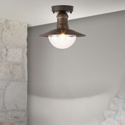 Brilagi - Zewnętrzna lampa sufitowa MOLDE 1xE27/60W IP44 brązowa/patina