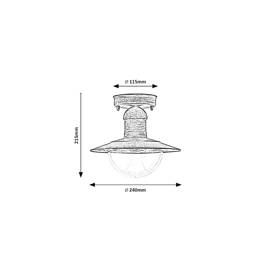 Brilagi - Zewnętrzna lampa sufitowa MOLDE 1xE27/60W IP44 brązowa/patina