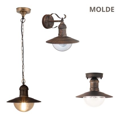Brilagi - Zewnętrzna lampa sufitowa MOLDE 1xE27/60W IP44 brązowa/patina
