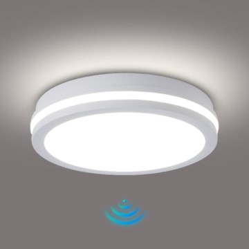 Brilagi - Zewnętrzna lampa sufitowa z czujnikiem BENE LED/24W/230V, śr. 26 cm, biała, IP54
