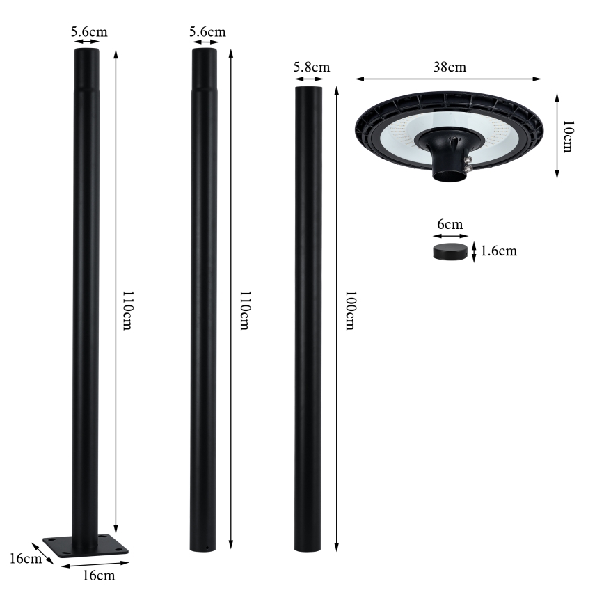 Brilagi - Zewnętrzna lampa uliczna LED URBANSPARK LED/60W/230V czarna IP65