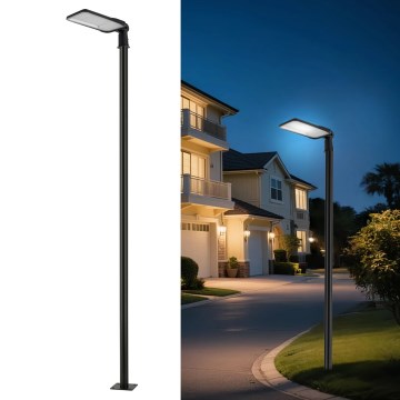 Brilagi - Zewnętrzna lampa uliczna LED ze słupem i przegubem 3 m URBANLIGHT LED/200W/230V czarna IP65