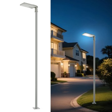 Brilagi - Zewnętrzna lampa uliczna LED ze słupem i przegubem 3 m URBANLIGHT LED/200W/230V szara IP65