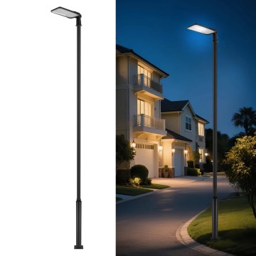 Brilagi - Zewnętrzna lampa uliczna LED ze słupem i przegubem 5 m URBANLIGHT LED/200W/230V czarna IP65