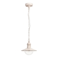 Brilagi - Zewnętrzna lampa wisząca MOLDE 1xE27/60W IP44 biała/patyna