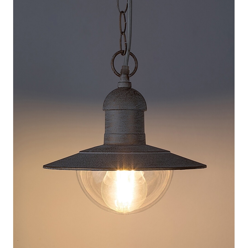 Brilagi - Zewnętrzna lampa wisząca MOLDE 1xE27/60W IP44 biała/patyna