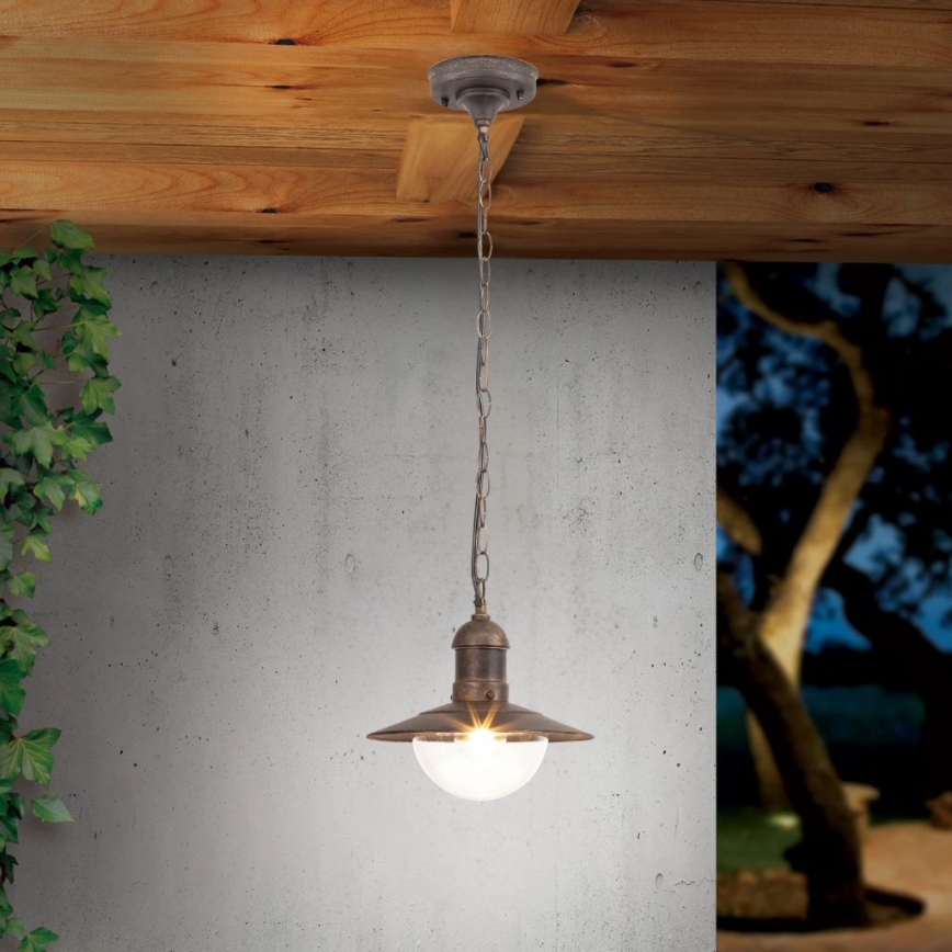 Brilagi - Zewnętrzna lampa wisząca MOLDE 1xE27/60W IP44 brązowa/patina