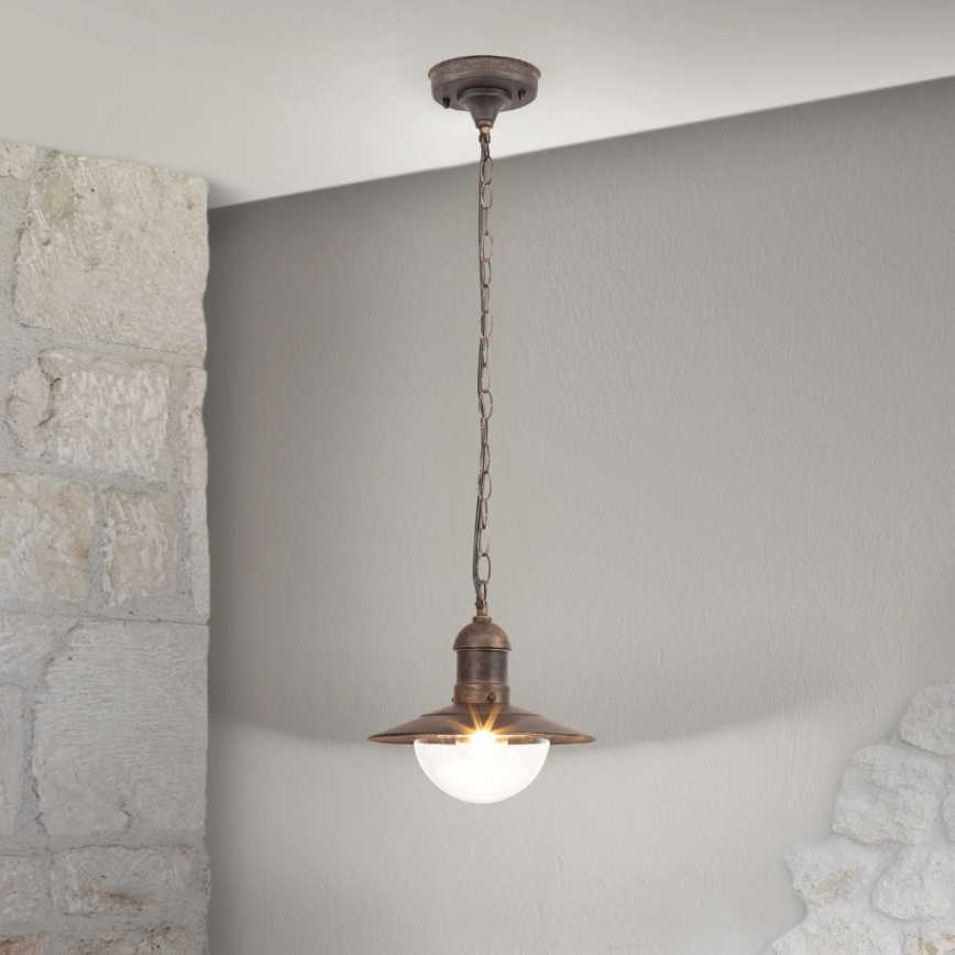 Brilagi - Zewnętrzna lampa wisząca MOLDE 1xE27/60W IP44 brązowa/patina
