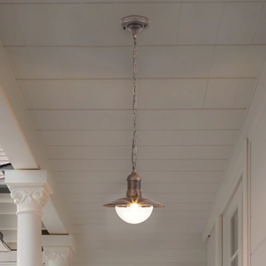 Brilagi - Zewnętrzna lampa wisząca MOLDE 1xE27/60W IP44 brązowa/patina