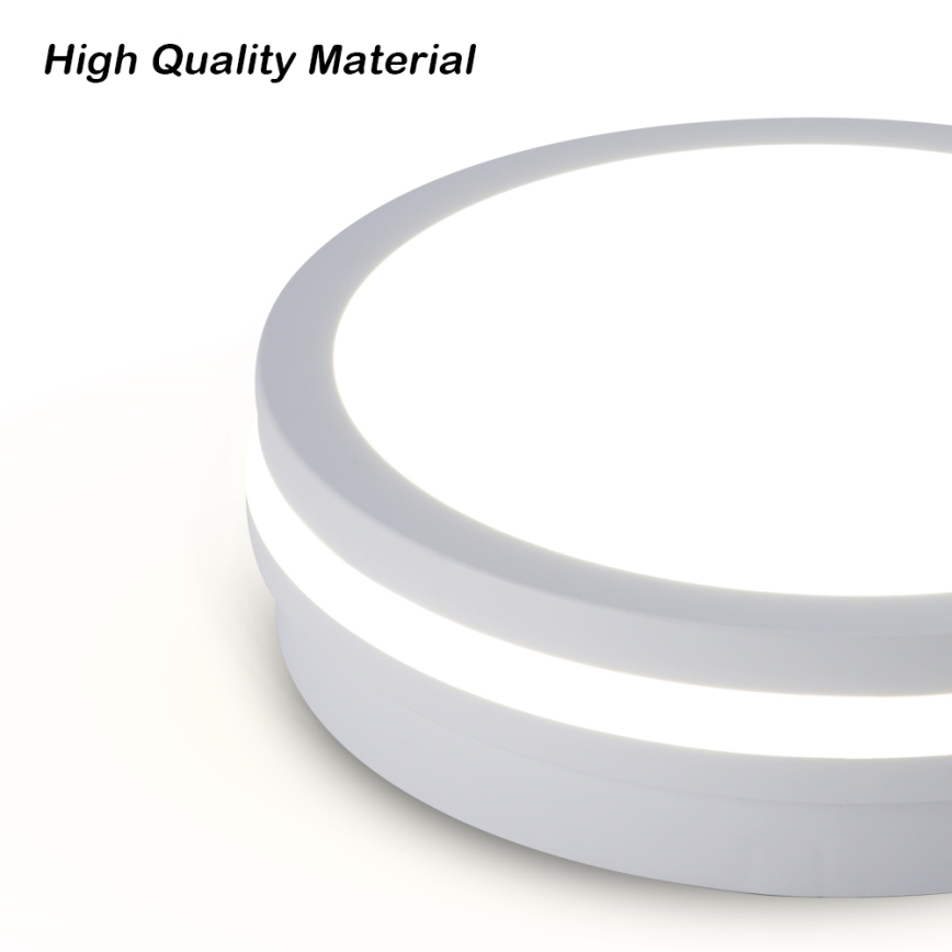 Brilagi - LED zewnętrzny plafon z czujnikiem BENE LED/18W/230V śr. 21,5 cm biały IP54