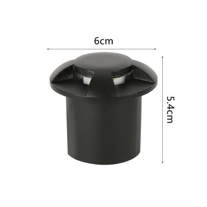 Brilagi - zewnętrzna oprawa najazdowa LED GROUNDRAY LED/1W/230V czarna IP67