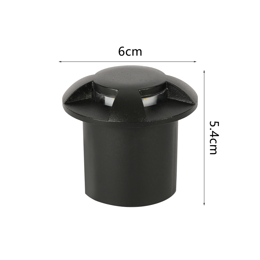 Brilagi - zewnętrzna oprawa najazdowa LED GROUNDRAY LED/1W/230V czarna IP67