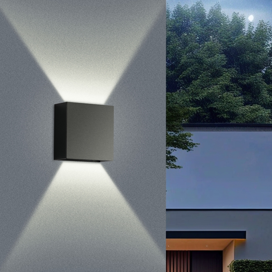 Brilagi - Zewnętrzna oprawa ścienna DOUBLERAY LED/4W/230V czarna IP65