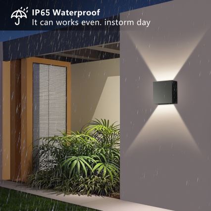 Brilagi - Zewnętrzna oprawa ścienna DOUBLERAY LED/4W/230V czarna IP65