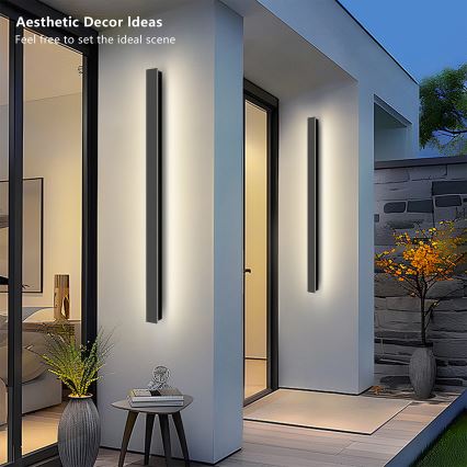 Brilagi - Zewnętrzny kinkiet LED LINEAR, 22W, 230V, 3000K, IP65, 100 cm, czarny, CRI 90