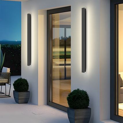 Brilagi - Zewnętrzny kinkiet LED LINEAR, 22W, 230V, 3000K, IP65, 100 cm, czarny, CRI 90