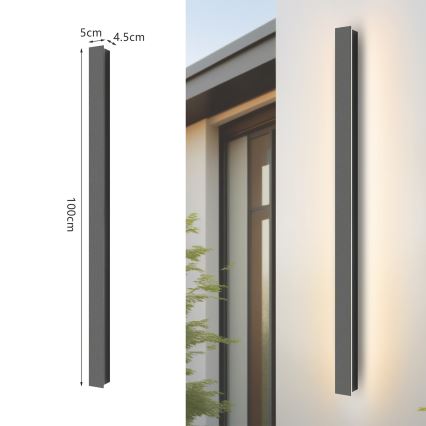 Brilagi - LED zewnętrzny kinkiet LINEAR LED/22W/230V 4000K IP65 100 cm antracyt CRI 90