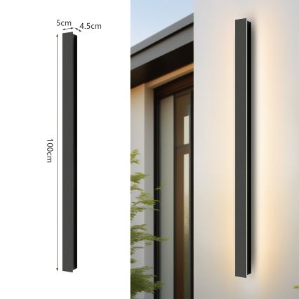 Brilagi - Zewnętrzny kinkiet LED LINEAR LED/22W/230V 4000K IP65 100 cm czarny CRI 90