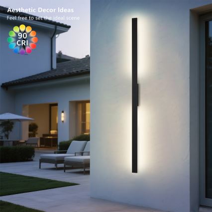 BRILAGI - LUNA Kinkiet zewnętrzny LED 30W/230V 4000K IP65 150 cm czarny CRI 90