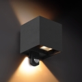 Brilagi - Zewnętrzna oprawa ścienna LED z czujnikiem CUBE LED/6W/230V czarna IP65